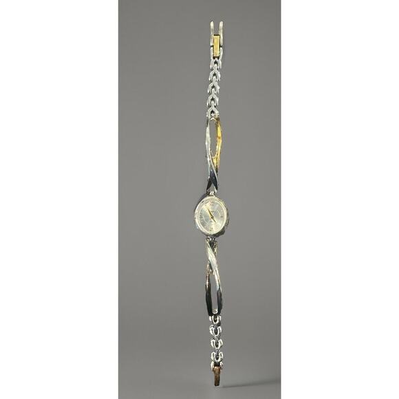 Armitron Now Womens Watch Bracelet 17mm Gold Silver Tone New Battery 6.75" - Picture 1 of 8